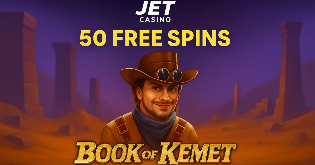 Book of Kemet slot at Jet Casino - No Deposit Bonus 50 Free Spins